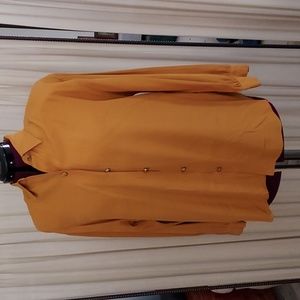 Vintage Bobbie Brooks Women's Blouse, gold - Medium